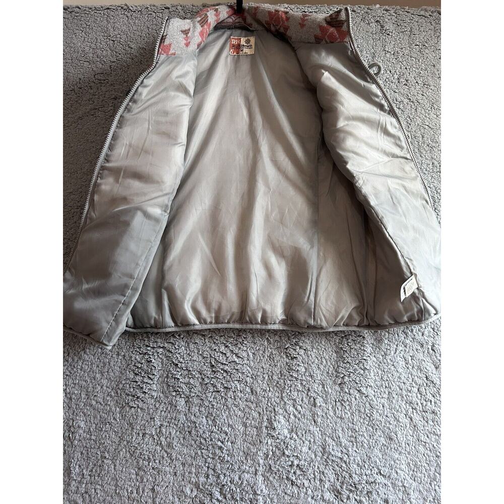 Ruff Hewn Women's Size M Warm Thick Gray+Pink Southwestern Print Puffer Vest - Picture 2 of 16